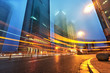 the light trails in shanghai china