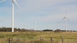 Windfarm set up in farmer's fields. Ontario.