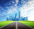 Asphalt Road And Modern City