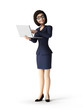 Illustration: 3d rendered toon character - business woman 3d rendered toon character - business woman