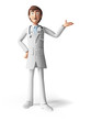 3d rendered toon character - the doctor