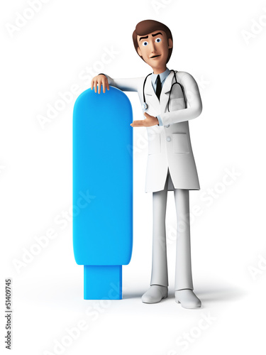 Illustration: 3d rendered toon character - the doctor 3d rendered toon character - the doctor