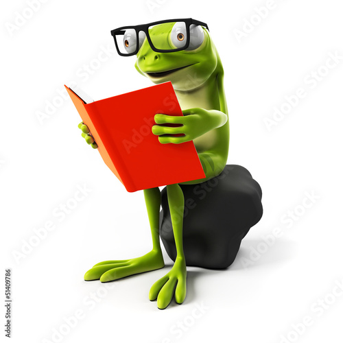 Illustration: 3d rendered toon character - green frog 3d rendered toon character - green frog