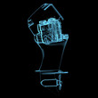 Boat engine (3D xray blue transparent)