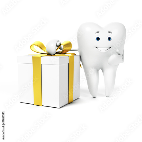 Illustration: 3d rendered toon character - funny tooth 3d rendered toon character - funny tooth