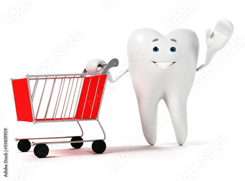 Illustration: 3d rendered toon character - funny tooth 3d rendered toon character - funny tooth