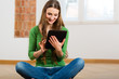 Young woman doing online dating
