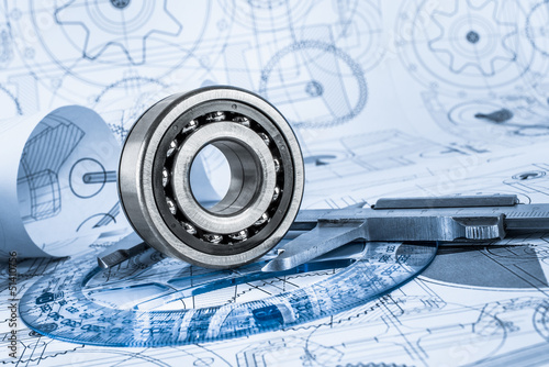 Photo: Technical drawings with the bearing Technical drawings with the bearing