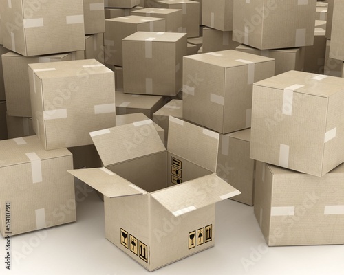 Illustration: cardboard boxes B3-d visualization cardboard boxes B3-d visualization