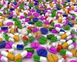 A lot of medical tablets (3-d visualization)