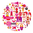 Circus Ring - round vector illustration