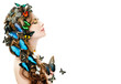 Photo: Beautiful Young Woman with Butterflies, Beautiful Young Woman with Butterflies,