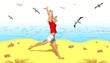 Girl running on the beach