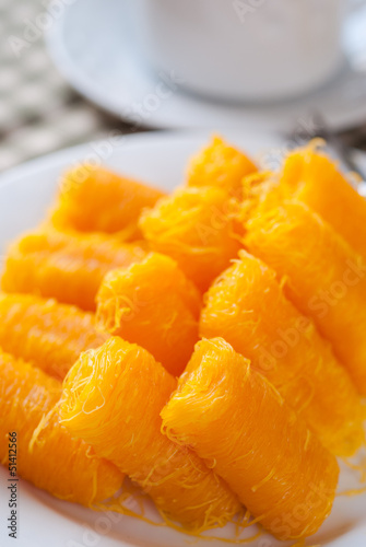 Photo: Egg yolk thread (Khanom Foi Tong) Egg yolk thread (Khanom Foi Tong)