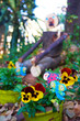 canvas print picture Wooden garden man