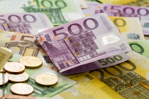 Photo: Viele verschiedene Euro-Geldscheine Viele verschiedene Euro-Geldscheine