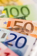 Photo: Viele verschiedene Euro-Geldscheine Viele verschiedene Euro-Geldscheine