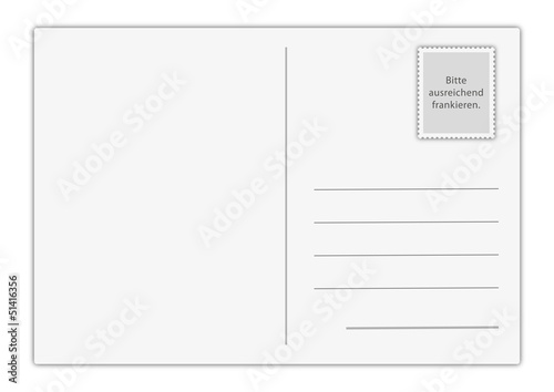 Vector: Postkarte, Bitte ausreichend frankieren! Postkarte, Bitte ausreichend frankieren!