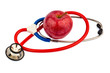Apfel und Stethoskop