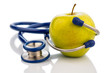 Apfel und Stethoskop