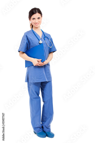 Photo: Nurse isolated on white Nurse isolated on white