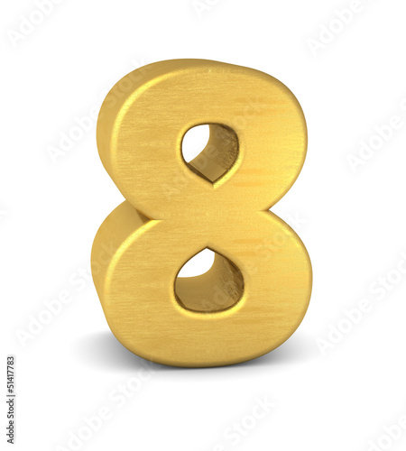 Illustration: zahl cipher 8 gold vertikal zahl cipher 8 gold vertikal