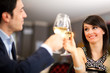 Couple toasting wine