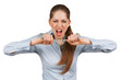Woman tries to break a steel chain