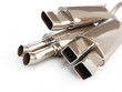 exhaust silencer automobile muffler. on a white background