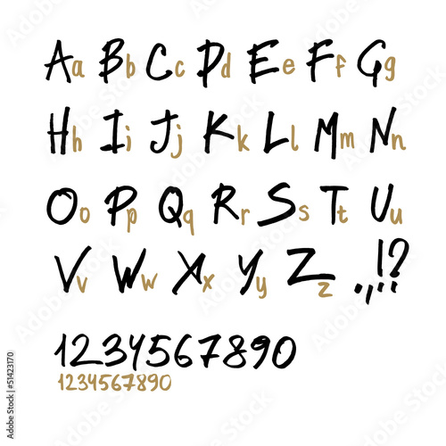 Vector: Hand drawn alphabet letters, in two faces (upper and lowercase). Hand drawn alphabet letters, in two faces (upper and lowercase).