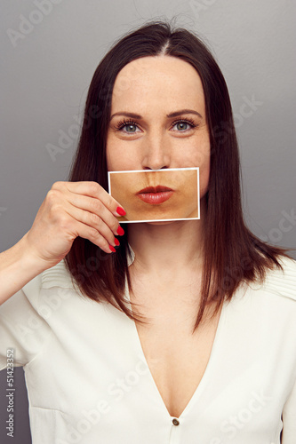 Photo: woman keep silence woman keep silence