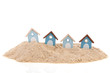 Beach huts in the sand