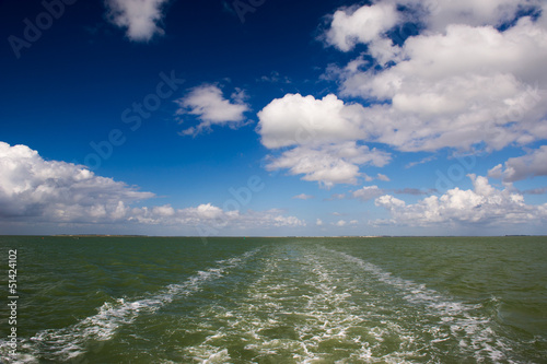 Photo: Atlantic sea with spur of boat Atlantic sea with spur of boat