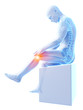 3d rendered medical illustration - painful knee