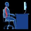 Illustration: 3d rendered medical illustration - correct sitting posture 3d rendered medical illustration - correct sitting posture