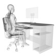 3d rendered medical illustration - correct sitting posture