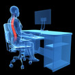 3d rendered medical illustration - correct sitting posture