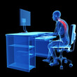 3d rendered medical illustration - wrong sitting posture