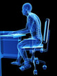 Illustration: 3d rendered medical illustration - wrong sitting posture 3d rendered medical illustration - wrong sitting posture