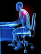 Illustration: 3d rendered medical illustration - wrong sitting posture 3d rendered medical illustration - wrong sitting posture