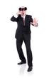 surprised businessman with Binoculars