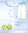 Open refrigerator with diet food