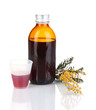 Cough syrup isolated on white