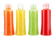 Bottles with scrub isolated on white
