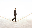 man walking on rope