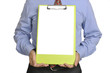 Businessman Holding Clipboard