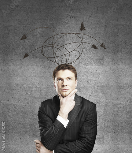 Photo: man thinking man thinking