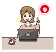 パソコンを操作する女性