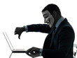man masked anonymous group member computing computer silhouette
