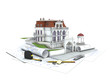 House design progress, architecture drawing and visualization